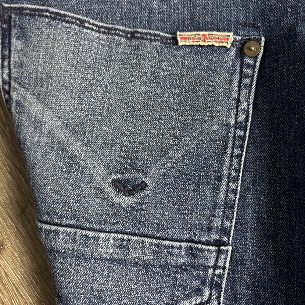 Hudson Byron Straight Jeans Mens 38x34‎ Blue Denim Zip Fly Stretch Five Pocket